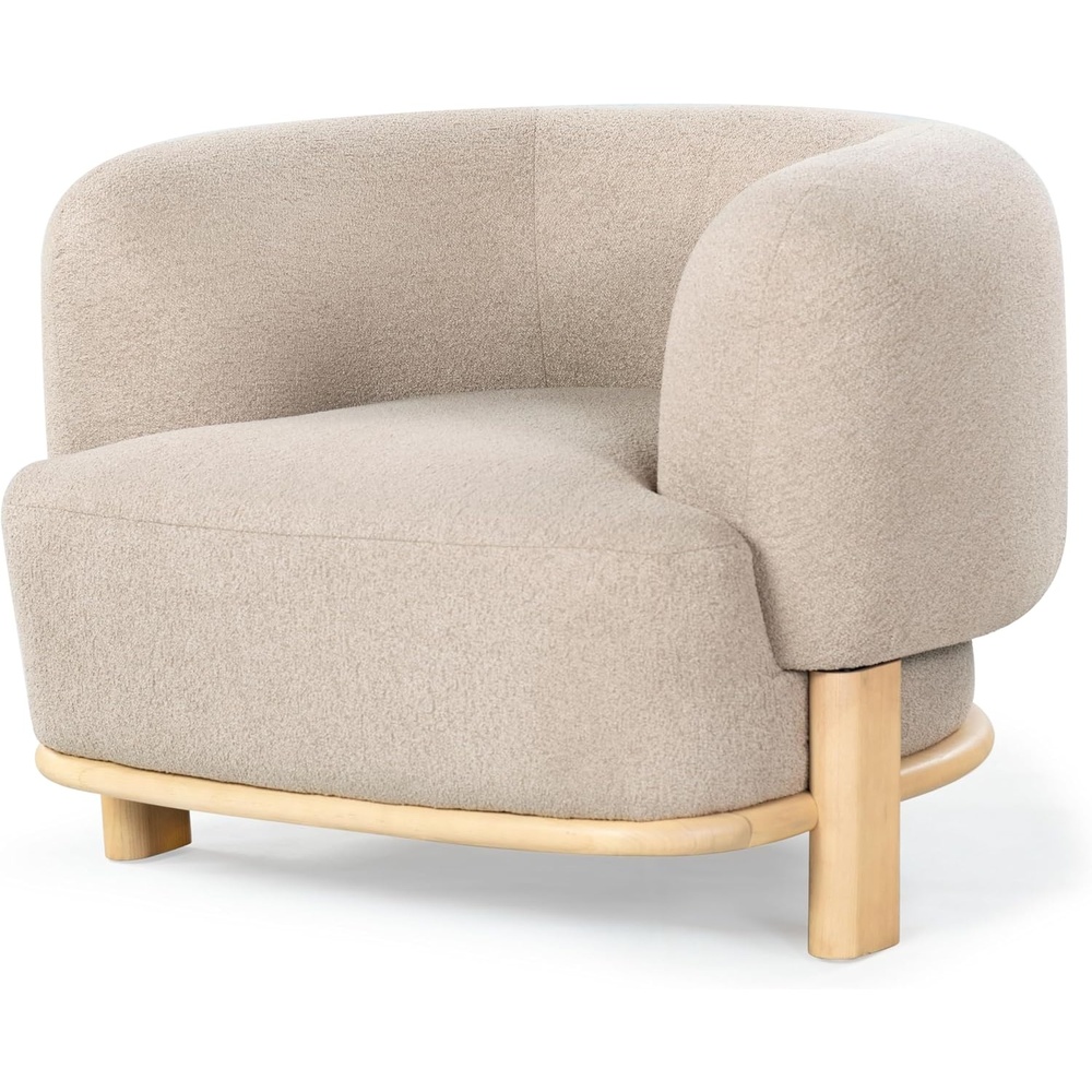 image:imageSAFAVIEH Couture Collection Oscar Light BrownNatural Boucle Accent ChairLight BrownNatural