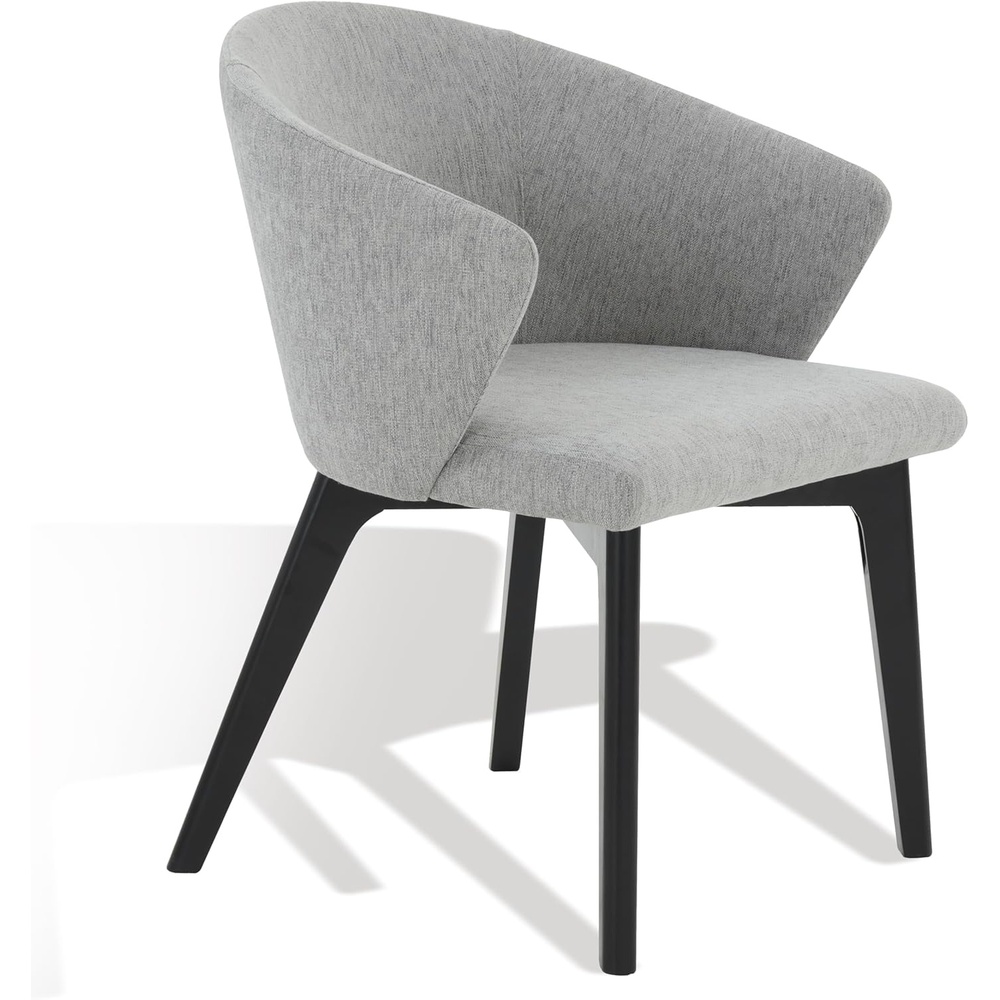 image:imageSAFAVIEH Couture Collection Wynonna MidCentury Modern GreyBlack Linen Dining ChairGreyBlack