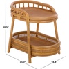 SAFAVIEH Couture – Shayleen 2-Tier Natural Rattan Accent Table – Handwoven Boho Coastal Design – Fully Assembled – Ideal for Living Room, Bedroom, Kitchen (CWK3023A)(Natural)