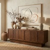 SAFAVIEH Couture Collection – Bethandria Walnut Brown 6 Door Wood Sideboard, Fully Assembled Storage Cabinet with Interior Shelves & Media Cutouts (SFV4269A)(Walnut)