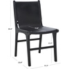SAFAVIEH Couture Collection – Cassaphina Black Leather Dining Chair Set of 2, Top Grain Upholstered Accent Chairs with Solid Teak Wood Frame, Fully Assembled (SFV1610A-SET2)(Black/Black)