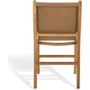 SAFAVIEH Couture Collection – Cassaphina Black Leather Dining Chair Set of 2, Top Grain Upholstered Accent Chairs with Solid Teak Wood Frame, Fully Assembled (SFV1610A-SET2)(Brown/Natural)