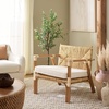 SAFAVIEH Couture Collection – Elexa Banana Weaving Accent Chair, Natural & White, Handwoven Design, Fully Assembled (CWK3016A)(Natural/White)