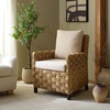 SAFAVIEH Couture Collection – Gregory Tall Woven Water Hyacinth Accent Chair, Natural & Beige, Handwoven Design, Fully Assembled (CWK2031A)(Natural/Beige)
