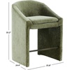 SAFAVIEH Couture Collection – Kagan Olive Green Chenille 27 Inch Counter Stool, Upholstered Counter-Height Seating with Curved Back, Fully Assembled (SFV4857B)(Olive Green)