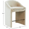 SAFAVIEH Couture Collection – Kagan Olive Green Chenille 27 Inch Counter Stool, Upholstered Counter-Height Seating with Curved Back, Fully Assembled (SFV4857B)(Taupe)