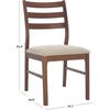SAFAVIEH Couture Collection – Leroux Walnut & Beige Ladder Back Dining Chair Set of 2, Upholstered Linen Seat, Modern Farmhouse Style (SFV6704A-SET2)(Walnut/Beige)