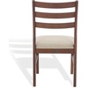 SAFAVIEH Couture Collection – Leroux Walnut & Beige Ladder Back Dining Chair Set of 2, Upholstered Linen Seat, Modern Farmhouse Style (SFV6704A-SET2)(Walnut/Beige)