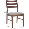 SAFAVIEH Couture Collection – Leroux Walnut & Beige Ladder Back Dining Chair Set of 2, Upholstered Linen Seat, Modern Farmhouse Style (SFV6704A-SET2)(Walnut/Light Grey)
