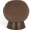 SAFAVIEH Couture Collection – Paolini Brown Upholstered Accent Chair, Metal Swivel Base, Sculptural Modern Design (SFV4880B)(Brown/Antique Gold)