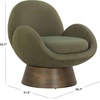 SAFAVIEH Couture Collection – Paolini Brown Upholstered Accent Chair, Metal Swivel Base, Sculptural Modern Design (SFV4880B)(Olive Green/Antique Gold)