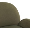 SAFAVIEH Couture Collection – Paolini Brown Upholstered Accent Chair, Metal Swivel Base, Sculptural Modern Design (SFV4880B)(Olive Green/Antique Gold)