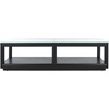 SAFAVIEH Couture Collection Benecarlo Natural/Glass Top Coffee Table(Black/Clear)