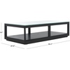 SAFAVIEH Couture Collection Benecarlo Natural/Glass Top Coffee Table(Black/Clear)