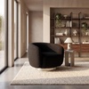 SAFAVIEH Couture Collection Bernard Ivory/Gold Boucle Swivel Accent Chair (Fully Assembled)(Black/Chrome)