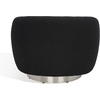 SAFAVIEH Couture Collection Bernard Ivory/Gold Boucle Swivel Accent Chair (Fully Assembled)(Black/Chrome)