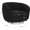 SAFAVIEH Couture Collection Bernard Ivory/Gold Boucle Swivel Accent Chair (Fully Assembled)(Black/Chrome)