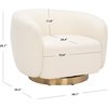 SAFAVIEH Couture Collection Bernard Ivory/Gold Boucle Swivel Accent Chair (Fully Assembled)(Ivory/Gold)