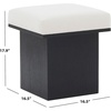 SAFAVIEH Couture Collection Bourke Ivory Velvet/Black Square Foot Stool Ottoman (Fully Assembled)(Ivory/Black)