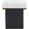 SAFAVIEH Couture Collection Bourke Ivory Velvet/Black Square Foot Stool Ottoman (Fully Assembled)(Ivory/Black)