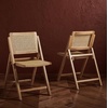 SAFAVIEH Couture Collection Desiree Tropical Coastal Black/Natural Cane Solid Wood Folding Dining Chair Set of 2 (Fully Assembled)(Natural)