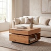 SAFAVIEH Couture Collection Geraldo Modern Oak Rotating Coffee Table (Fully Assembled)