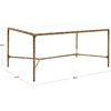 SAFAVIEH Couture Collection Jessa Brass Metal/Glass Top Rectangle Coffee Table (Fully Assembled)(Brass)
