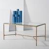 SAFAVIEH Couture Collection Jessa Brass Metal/Glass Top Rectangle Coffee Table (Fully Assembled)(Brass)