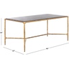 SAFAVIEH Couture Collection Jessa Brass Metal/Glass Top Rectangle Coffee Table (Fully Assembled)(Brass/Black)