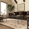 SAFAVIEH Couture Collection Jessa Brass Metal/Glass Top Rectangle Coffee Table (Fully Assembled)(Silver)