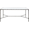 SAFAVIEH Couture Collection Jessa Brass Metal/Glass Top Rectangle Coffee Table (Fully Assembled)(Silver)