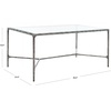 SAFAVIEH Couture Collection Jessa Brass Metal/Glass Top Rectangle Coffee Table (Fully Assembled)(Silver)