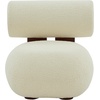 SAFAVIEH Couture Collection Kamaria Modern Ivory/Dark Brown Faux Shearling Accent Chair