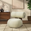 SAFAVIEH Couture Collection Kamaria Modern Ivory/Dark Brown Faux Shearling Accent Chair
