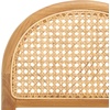 SAFAVIEH Couture Collection Laylie Brown/Natural Leather Solid Wood Rattan 26-inch Seat Height Kitchen Island Breakfast Nook Counter Stool (Fully Assembled)(Brown/Natural)