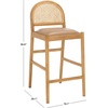 SAFAVIEH Couture Collection Laylie Brown/Natural Leather Solid Wood Rattan 26-inch Seat Height Kitchen Island Breakfast Nook Counter Stool (Fully Assembled)(Brown/Natural)