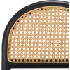 SAFAVIEH Couture Collection Laylie Brown/Natural Leather Solid Wood Rattan 26-inch Seat Height Kitchen Island Breakfast Nook Counter Stool (Fully Assembled)(Black)