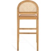 SAFAVIEH Couture Collection Laylie Brown/Natural Leather Solid Wood Rattan 26-inch Seat Height Kitchen Island Breakfast Nook Counter Stool (Fully Assembled)(Brown/Natural)