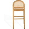 SAFAVIEH Couture Collection Laylie Brown/Natural Leather Solid Wood Rattan 26-inch Seat Height Kitchen Island Breakfast Nook Counter Stool (Fully Assembled)(Tan/Natural)