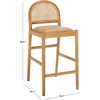 SAFAVIEH Couture Collection Laylie Brown/Natural Leather Solid Wood Rattan 26-inch Seat Height Kitchen Island Breakfast Nook Counter Stool (Fully Assembled)(Tan/Natural)