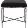 SAFAVIEH Couture Collection Mandy Black Boucle Ottoman (Fully Assembled)(Black)