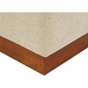 SAFAVIEH Couture Collection Natalya Tan Boucle/Walnut Brown Square Ottoman (Fully Assembled)(Tan/Walnut)