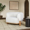 SAFAVIEH Couture Collection Oscar Light Brown/Natural Boucle Accent Chair(Ivory/Natural)