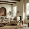 SAFAVIEH Couture Collection Oscar Light Brown/Natural Boucle Accent Chair(Light Brown/Natural)