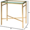 Safavieh American Homes Collection Viggo Antique Gold Glass Couture Side Table(Gold / Glass)