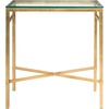 Safavieh American Homes Collection Viggo Antique Gold Glass Couture Side Table(Gold / Glass)