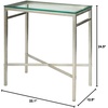 Safavieh American Homes Collection Viggo Antique Gold Glass Couture Side Table(Silver / Glass)