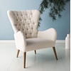 Safavieh Couture Home Brayden Mid-Century Off-White Tufted Wingback Chair