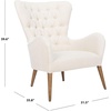 Safavieh Couture Home Brayden Mid-Century Off-White Tufted Wingback Chair