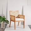 Safavieh Couture Home Collection Malik Black and Natural Rattan Dining Chair(Natural)